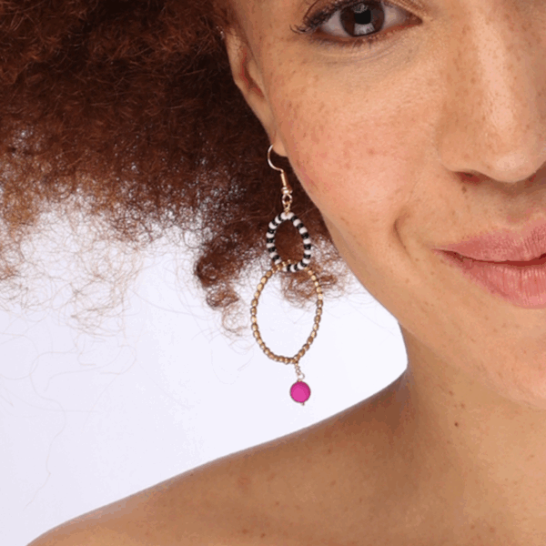 Asymetrical zebra earrings