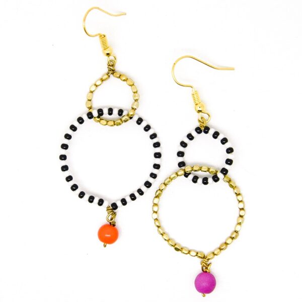 Asymetrical zebra earrings - Image 2